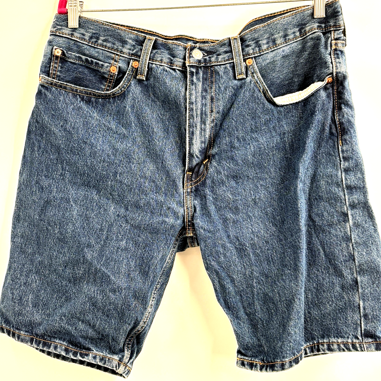 Levis 405 Shorts Jorts Men Size 36 Blue Denim Cotton 9.5 Inseam Preppy